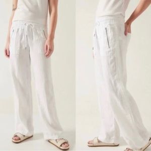 Athleta Cabo Linen Wide Leg Pants